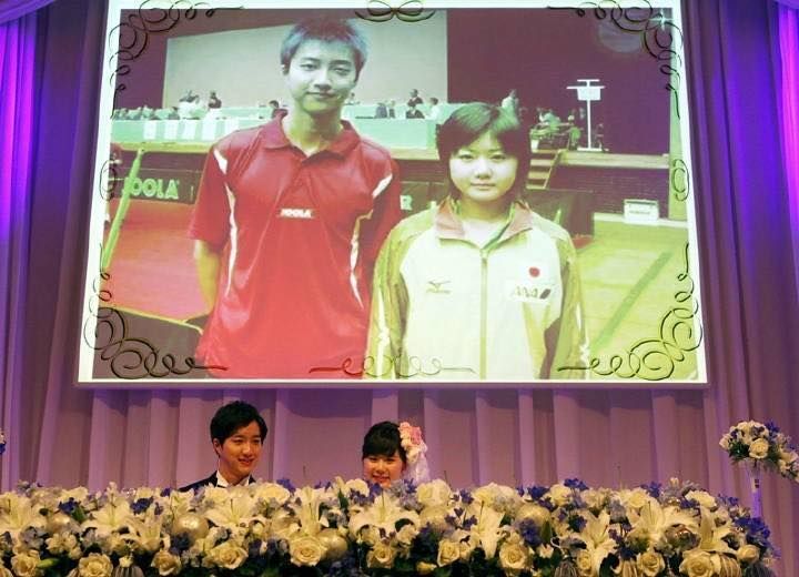 งานแต่งท่ามกลางตัวการ์ตูนดิสนีย์ของคู่รักนักปิงปอง